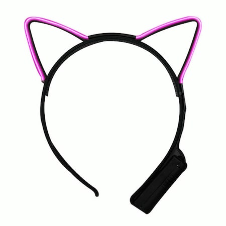 Endless Games Electro Luminescent Cat Animal Ears Headband, Pink EN2805540